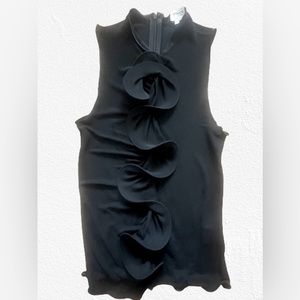 ARMANI Collezioni Black Ruffle Sleeveless Blouse Top